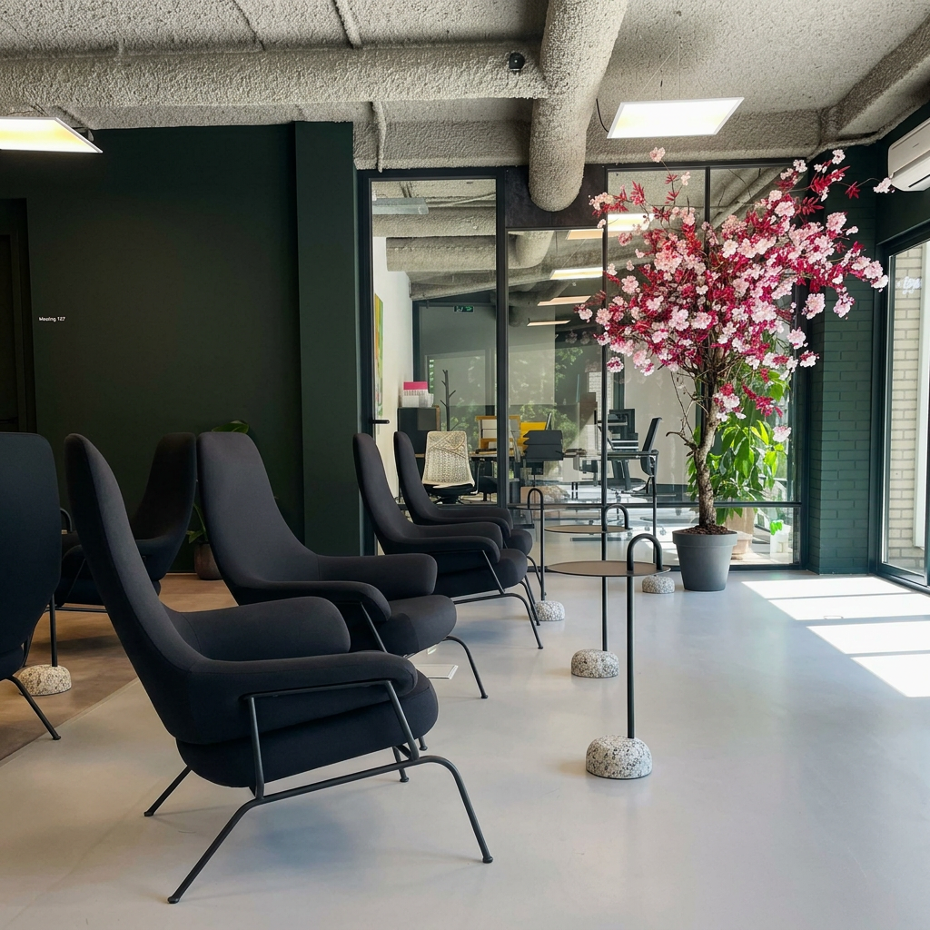 Onze wachtruimte bij het Nationaal Oogcentrum in Naarden.